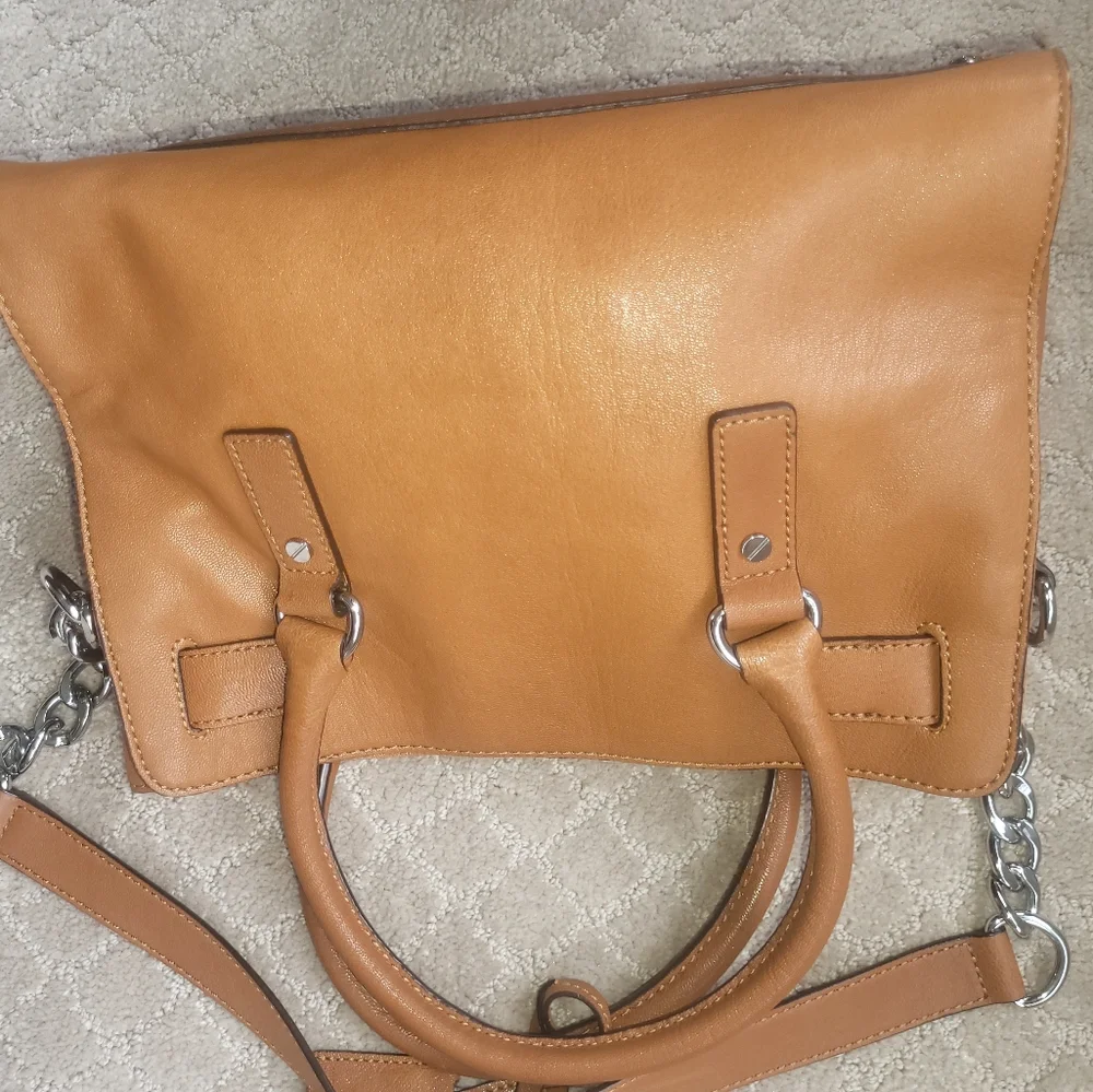 Michael Kors Leather Satchel with Silver Hardware